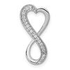 14k White Gold 1/10 carat Diamond Freeform Heart Infinity Chain Slide