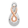 14k White and Rose Gold 1/15 carat Diamond Double Infinity Chain Slide