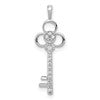 14k White Gold 1/15 carat Diamond Club Key Pendant