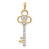 14k 1/15 carat Diamond Club Key Pendant