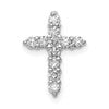 14k White Gold 1/3 carat AA Diamond Cross Chain Slide