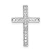 14k White Gold 1/5 carat Diamond Cross Omega Slide Pendant