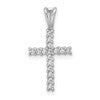 14k White Gold 1/6 carat Diamond Latin Cross Pendant