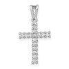 14k White Gold 1/4 carat Diamond Latin Cross Pendant