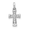14k White Gold Small 1/20 carat Diamond Latin Cross Pendant