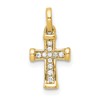 14k Small 1/20 carat Diamond Latin Cross Pendant