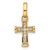 14k Small 1/10 carat Diamond Latin Cross Pendant