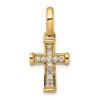 14k Small 1/5 carat Diamond Latin Cross Pendant