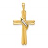 14k 3-Stone 1/20 carat AA Diamond Cross Pendant