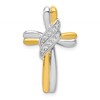14k Two-tone 1/20 carat Diamond Cross Omega Slide Pendant