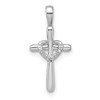 14k White Gold Diamond Cross with Heart Pendant
