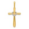 14k 1/10 carat Diamond Cross with Heart Pendant