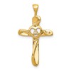 14k AA Diamond Cross with Heart Pendant
