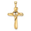 14k Diamond Cross with Heart Pendant Mounting