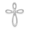 14k White Gold 1/20 carat Diamond Cross Chain Slide