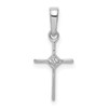 14k White Gold Small .01 carat Diamond Cross Pendant