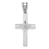14k White Gold Diamond Star Cross Pendant