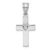 14k White Gold Diamond Heart Cross Pendant