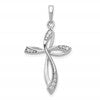 14k White Gold 1/10 carat Diamond Cross Pendant