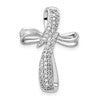 14k White Gold 1/4 carat Diamond Cross Chain Slide