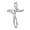 14k White Gold 1/5 carat Diamond Cross Omega Slide