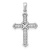 14k White Gold 1/5 carat Diamond Passion Cross Pendant