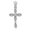 14k White Gold 1/20 carat Diamond Cross Pendant