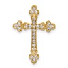 14k 1/3 carat Diamond Budded Cross Chain Slide
