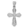 14k White Gold 1/10 carat Diamond Cross Pendant