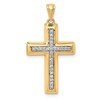 14k Large 1/10 carat Diamond Cross Pendant