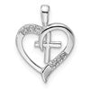 14k White Gold Heart Cross Pendant Mounting