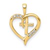 14k 1/20 carat AA Diamond Heart Cross Pendant