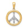 14k 1/10 carat Diamond Peace Sign Pendant