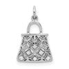 14k White Gold Diamond Handbag Charm