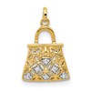 14k and White Rhodium Diamond Handbag Charm