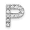 14K White Gold Diamond Letter P Initial Charm