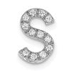 14K White Gold Diamond Letter S Initial Charm