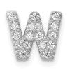 14K White Gold Diamond Letter W Initial Charm