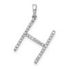 14K White Gold Diamond Letter H Initial Pendant