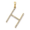 14K Diamond Letter H Initial Pendant