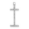 14K White Gold Diamond Letter I Initial Pendant