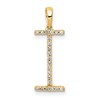 14K Diamond Letter I Initial Pendant