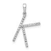 14K White Gold Diamond Letter K Initial Pendant
