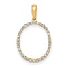 14K Diamond Letter O Initial Pendant