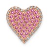 14k Rose Gold Diamond and Pave Pink Sapphire Vintage Heart Chain Slide