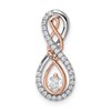 14k Two-tone White and Rose Infinity 1/4 carat Diamond Chain Slide