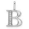 14K White Gold Diamond Letter B Initial Pendant