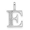 14K White Gold Diamond Letter E Initial Pendant