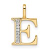 14k Diamond Letter E Initial Pendant