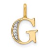 14k Diamond Letter G Initial Pendant